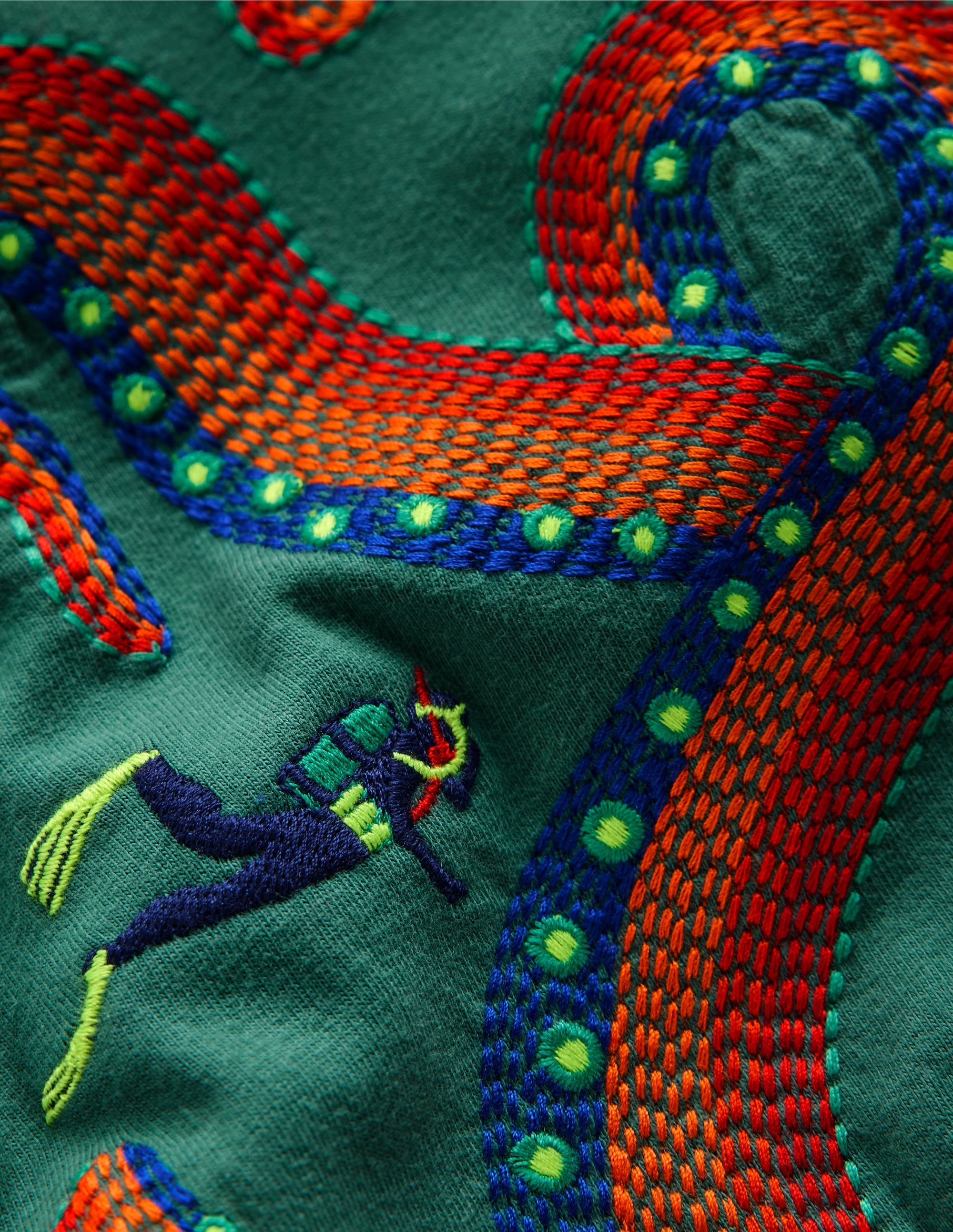 Superstitch T-Shirt-Spruce Green Octopus