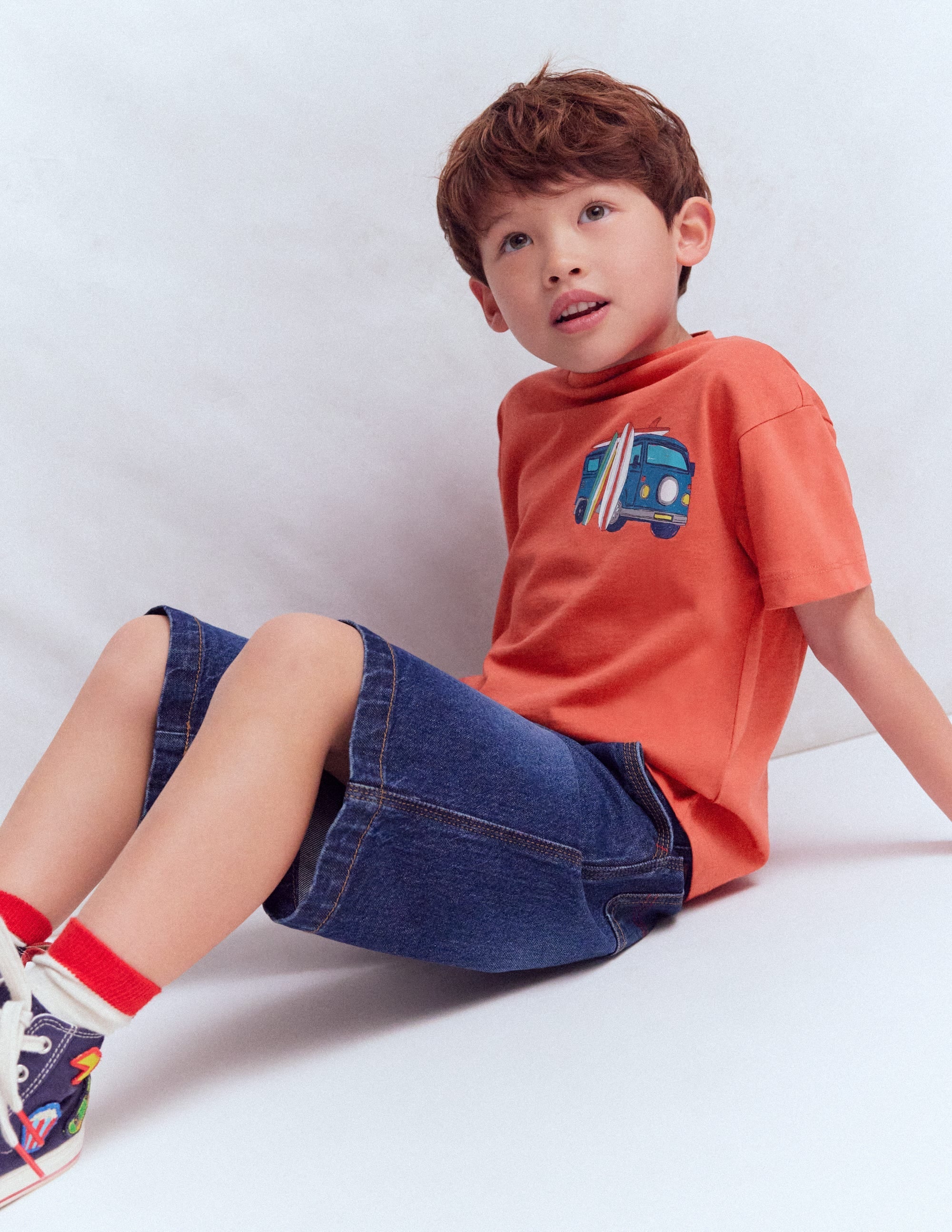 Front & Back Printed T-shirt-Burnt Sienna Camper Van