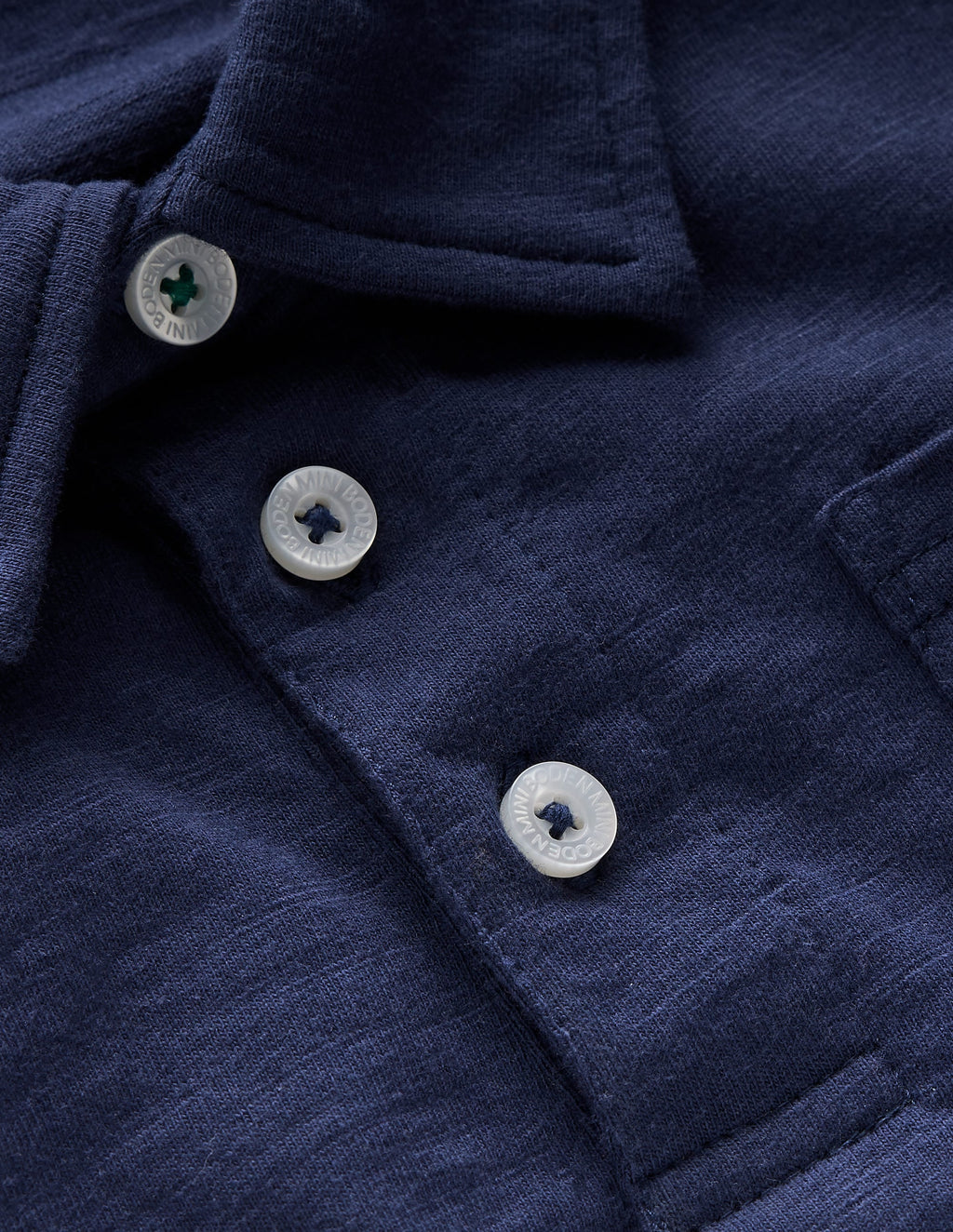 Slub Polo Shirt-Blue Marl