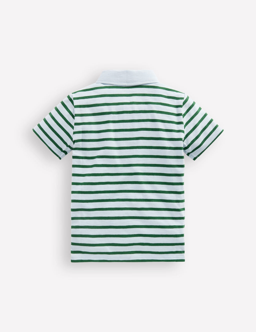 Slub Polo Shirt-Misty Blue/ Pine Green