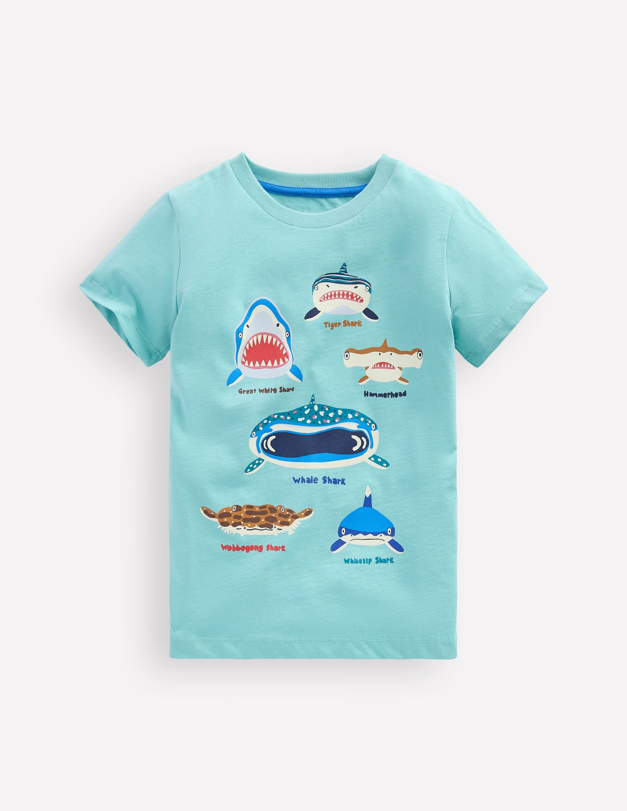 Glow-In-The-Dark T-shirt-Nile blue Sharks