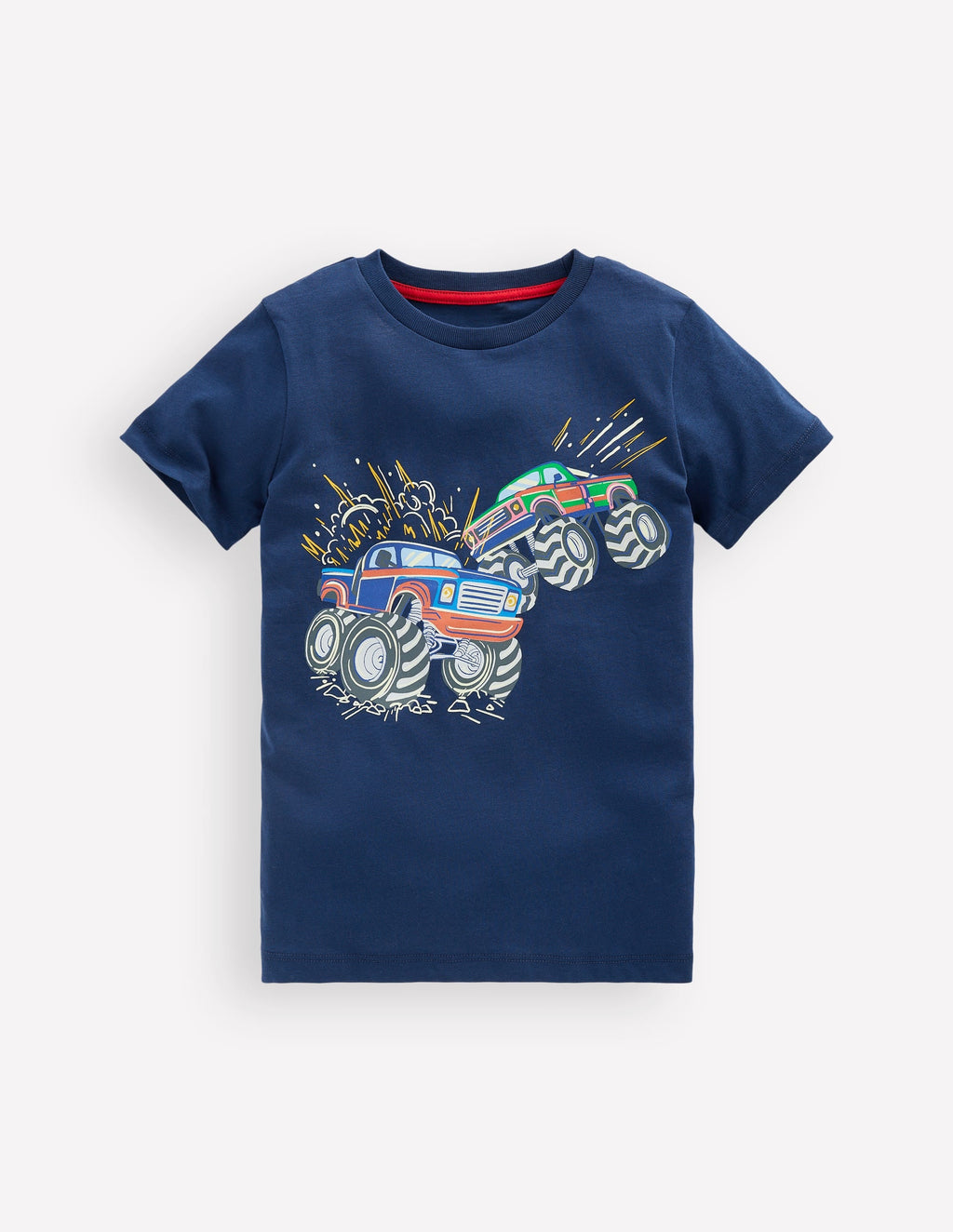 Glow-In-The-Dark T-shirt-Medieval blue Monster trucks