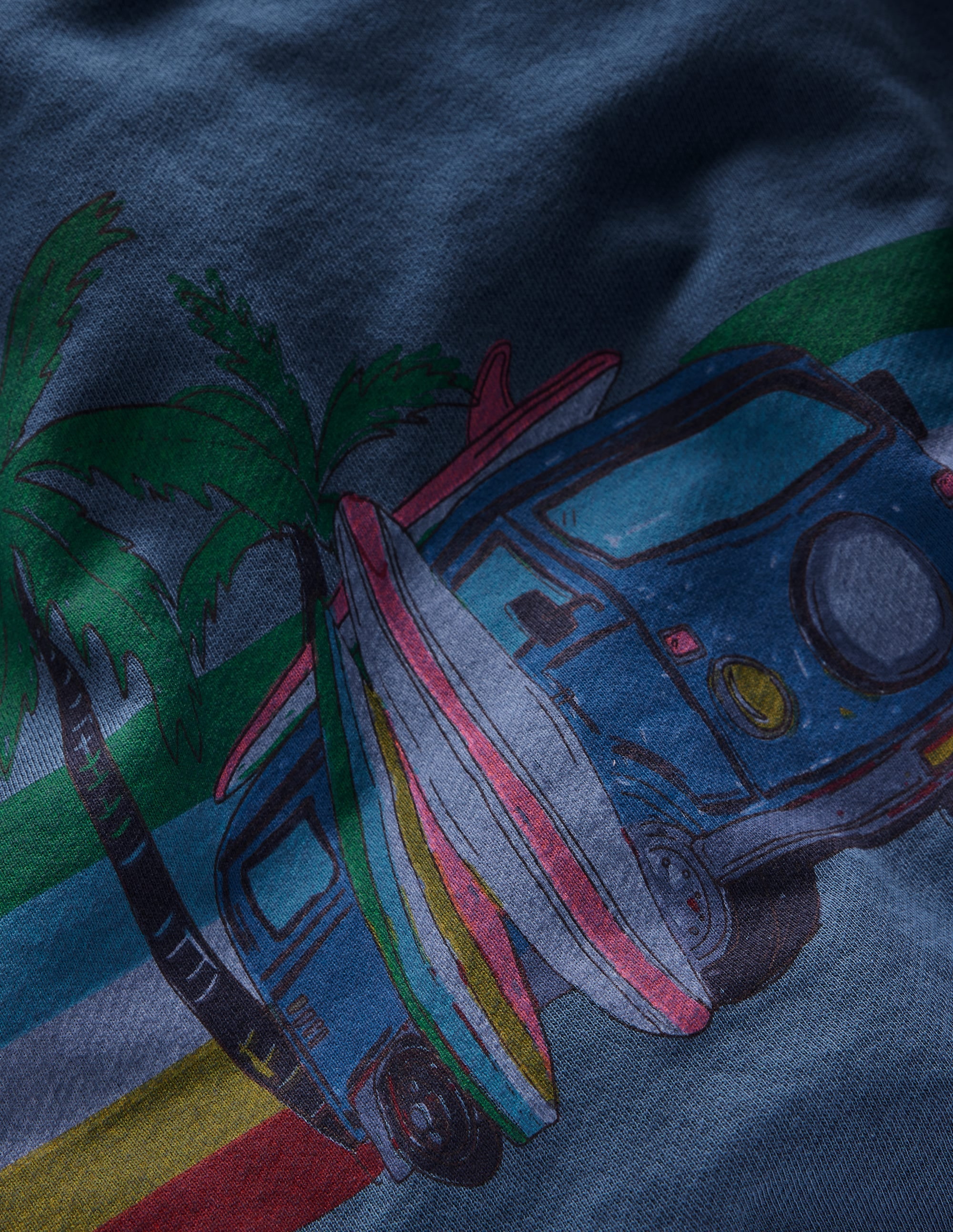 Garment Dye Graphic Hoodie-Holiday Car